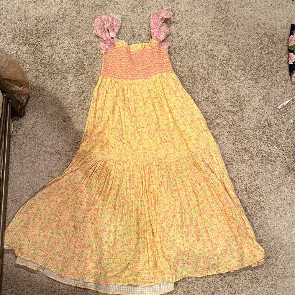 Floral Yellow and Pink Dress